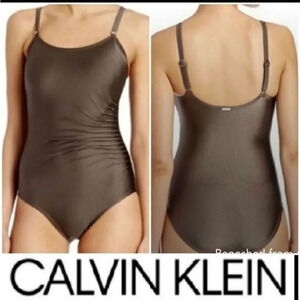 New Calvin Klein bronze size 6 women's One-Piece Swimsuit